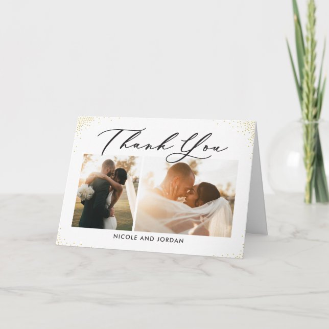 Dainty Sprinkles Editable Colour Thank You Card (Front)