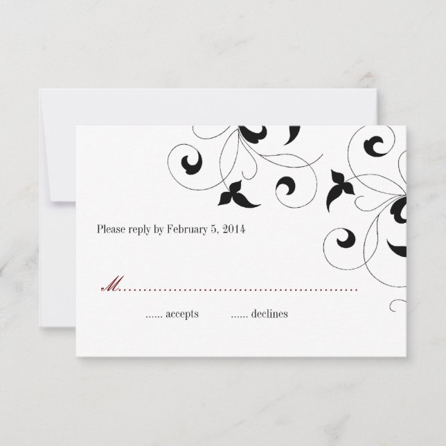 Dainty Vine Wedding Invitation RSVP (Front)