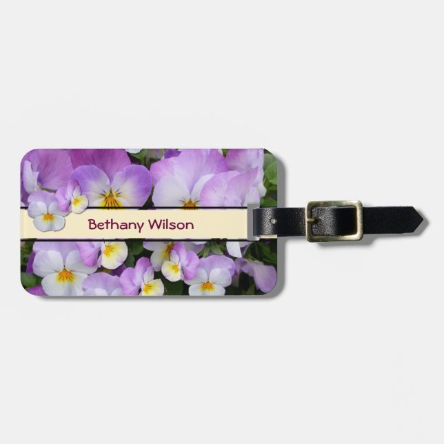 Dainty Violas ~ Luggage Tag (Front Horizontal)