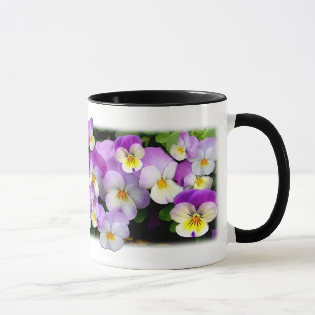 Dainty Violas ~ Ringer Mug (Right)