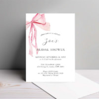 Dainty Watercolor Pink Bow Bridal Shower