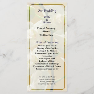 Dainty White Orchids Wedding Program