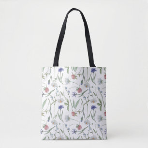 Dainty wild flowers tote bag