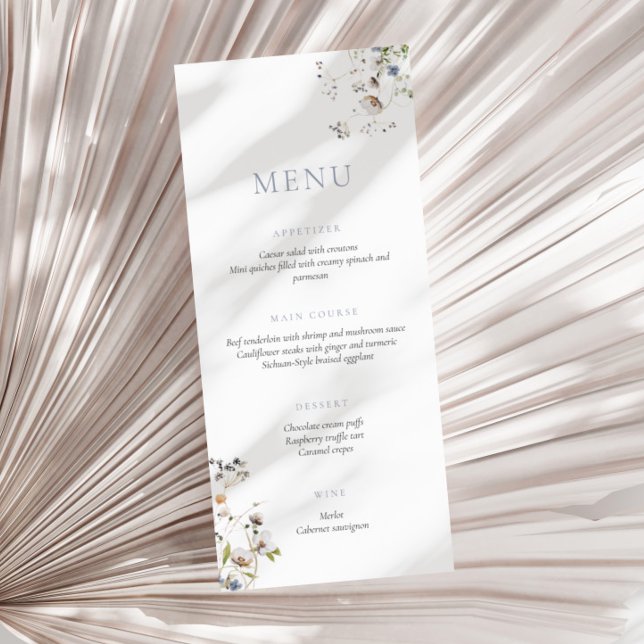 Dainty Wildflower Dusty Blue Menu (Creator Uploaded)