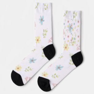 Dainty Wildflower Meadow Socks - Botanical Floral