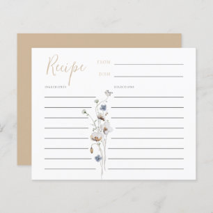 Dainty Wildflower Soft Tan Recipe Card