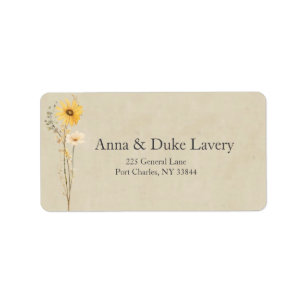 Dainty Wildflower Wedding Label