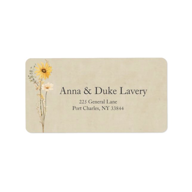 Dainty Wildflower Wedding Label (Front)