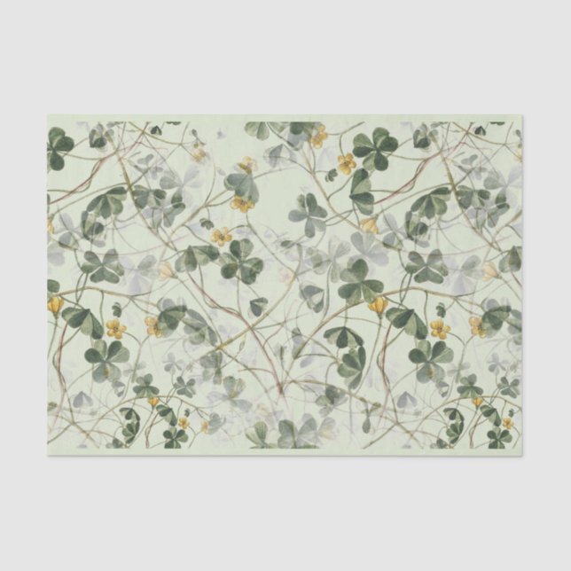 Dainty Woodland Yellow Wildflower Oxalis Floral Tissue Paper (Front)