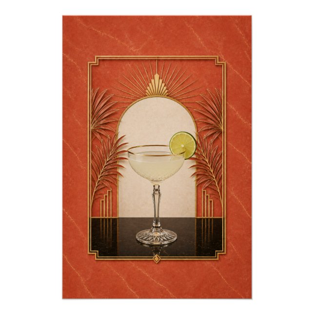Daiquiri Art Deco Poster | Bar Art (Front)