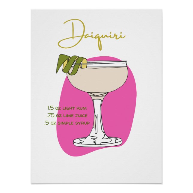 Daiquiri Cocktail Art Print (Front)