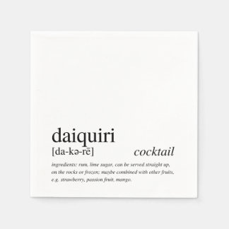 Daiquiri Cocktail Modern Quote Black Typography Napkin