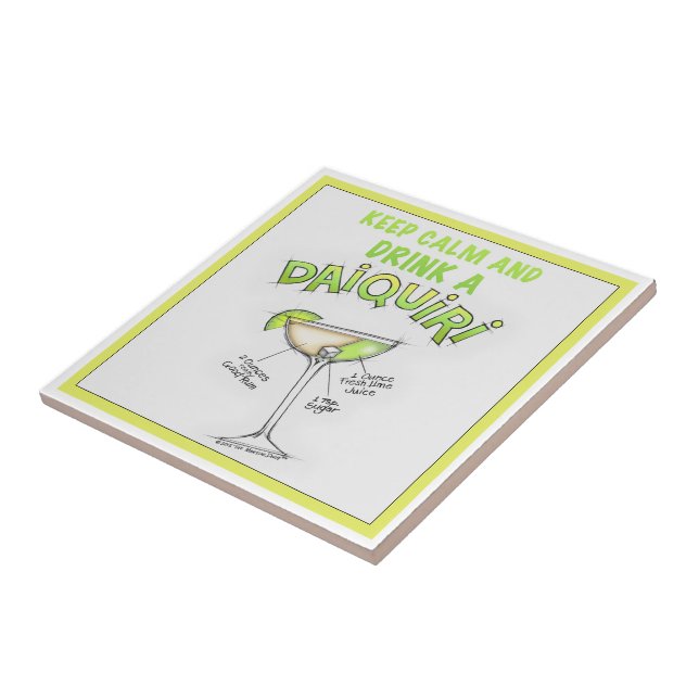 DAIQUIRI RECIPE COCKTAIL ART CERAMIC TILE (Side)