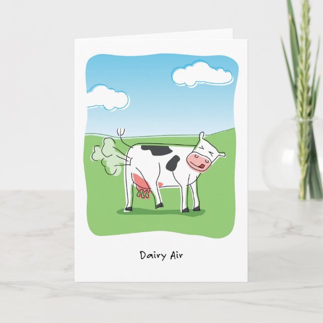 Dairy Air Cow Fart Funny Birthday Card (Front)