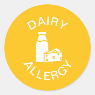 Dairy Allergy Alert Classic Round Sticker