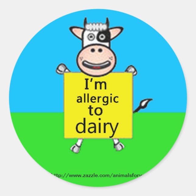 Dairy Allergy Alert Classic Round Sticker (Front)