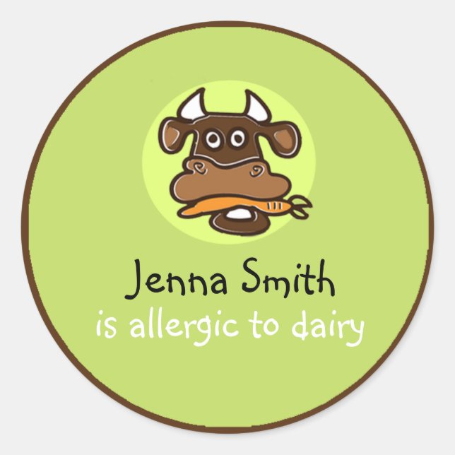 Dairy Allergy Customisable Sticker (Front)
