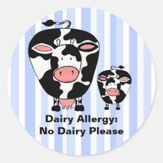 Dairy Allergy Farm Cow Personalised Label
