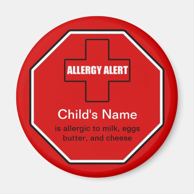 Dairy Allergy Medical Allert Std Magnet (Front)