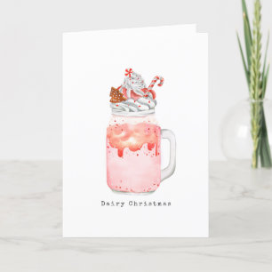 Dairy Christmas Peppermint Mason Jar Milkshake   Holiday Card