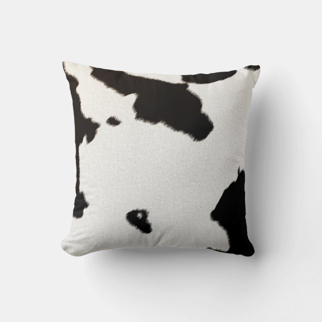 dairy cow black and white spots elegant cushion (Front)