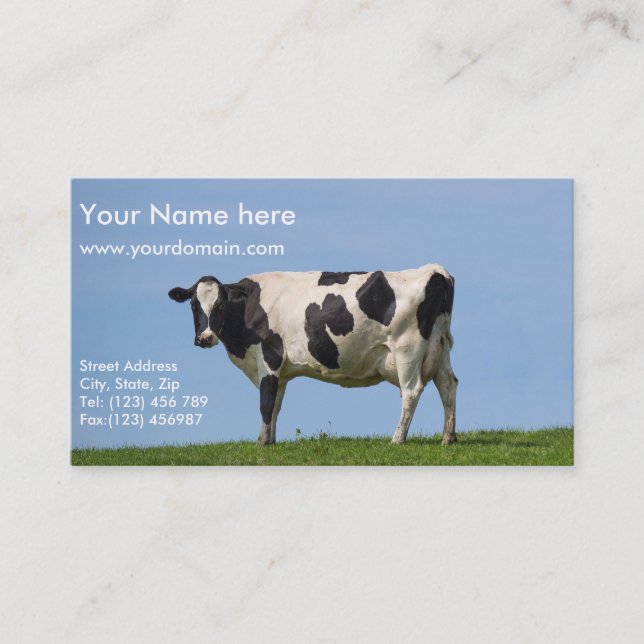 dairy cow business card (Front)