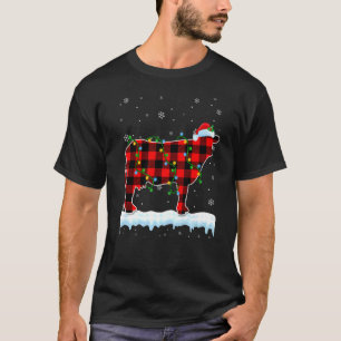 Dairy Cow Christmas Santa Hat Cute Animals Xmas Li T-Shirt