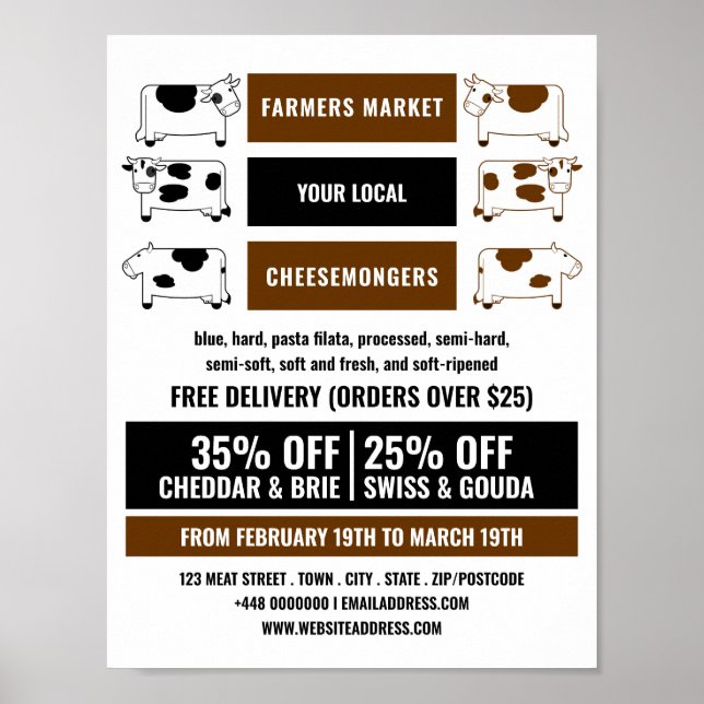 Dairy Cow Design, Cheesemonger Advertising Poster (Front)
