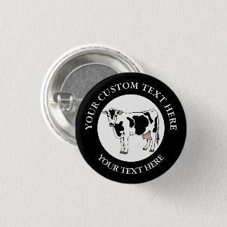 Dairy Cow Icon Logo Custom 3 Cm Round Badge