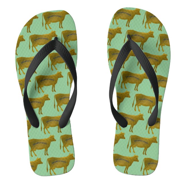 Dairy Cow Milk Cow Gold Guild Unsweetened Farm Thongs (Footbed)