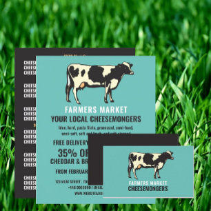 Dairy Cow Portrait, Cheesemonger Advertising Flyer
