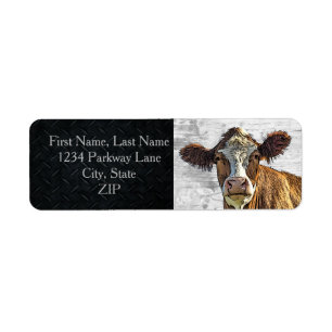 Dairy Cow Red Holstein Cute Farm Return Address  Label