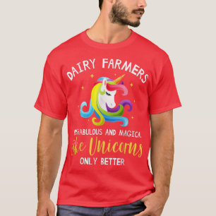 Dairy Farmer Unicorn Apparel Funny Farmers Design T-Shirt