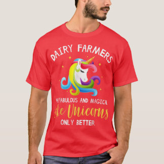 Dairy Farmer Unicorn Apparel  Funny Farmers Design T-Shirt