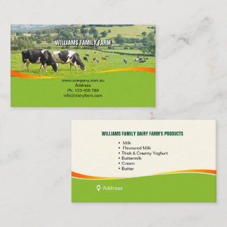 Dairy Farms, cattle, agriculture,  Business Card