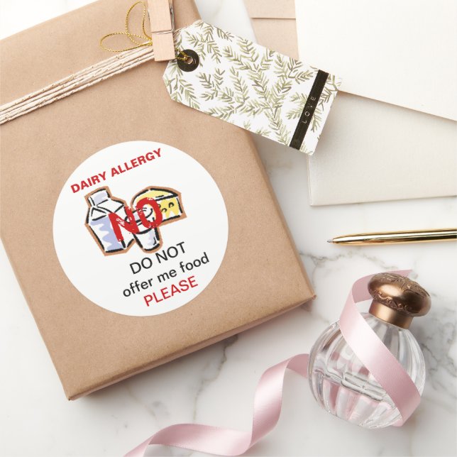 Dairy Food Allergy Label Sticker (Gifting)