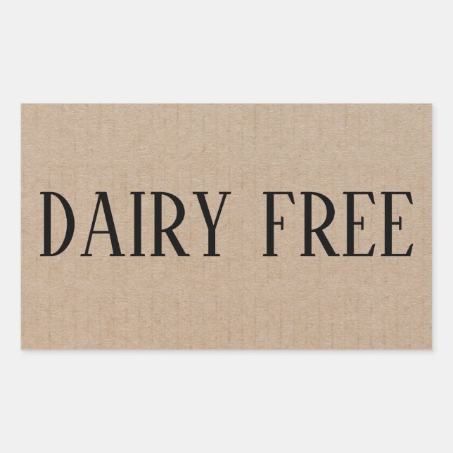 Dairy Free Allergy Safe Culinary Rectangular Sticker (Front)