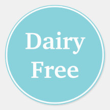 Dairy Free. Food Craft Customised Product Labels