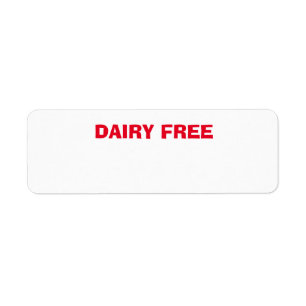 Dairy Free health concern, condition Return Address Label