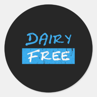 Dairy Free No Milk Distressed Classic Round Sticker