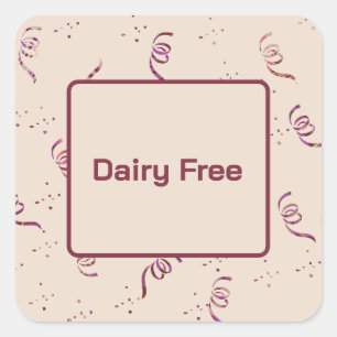 Dairy Free Special Food Needs For Birthday Party Square Sticker