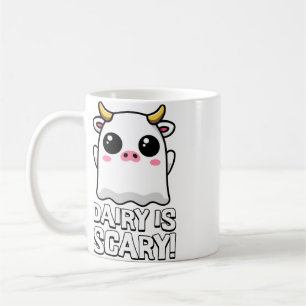 Dairy Is Scary! Cute Lactose Ghost Cow Pun Coffee Mug