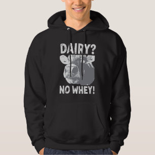 Dairy No Whey Big Cow Face Lactose Intolerant Vega Hoodie