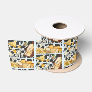 Dairy products pattern satin ribbon