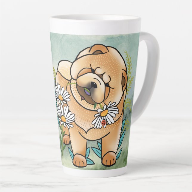 DAISEE MAE Chow puppy Latte mug (Right Angle)