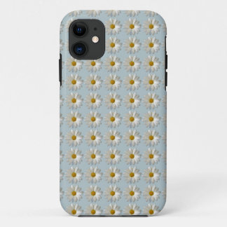 Daises Daisy white blue gold pattern background iPhone 11 Case