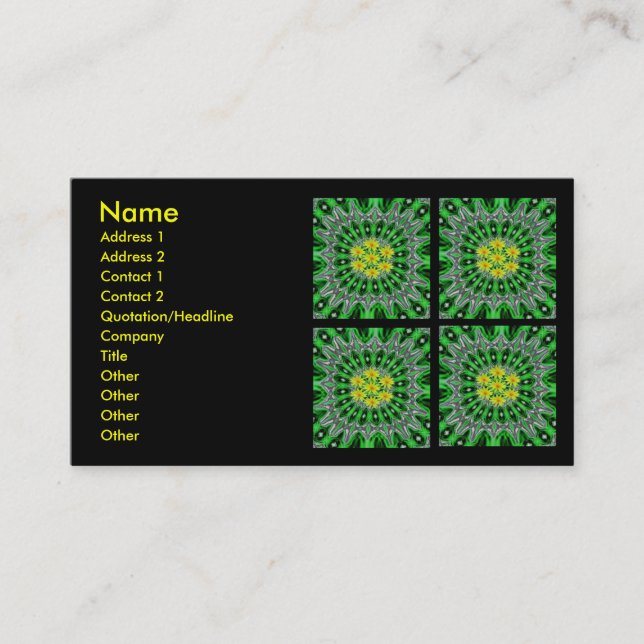 Daises in Emerald Green Business Card (Front)