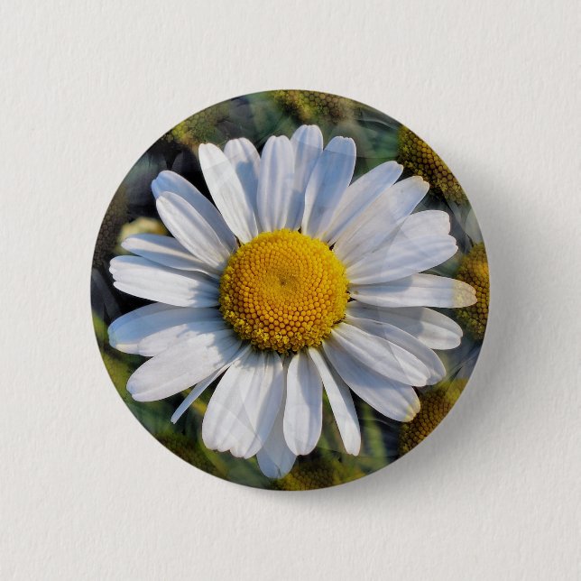 DAISIES 6 CM ROUND BADGE (Front)