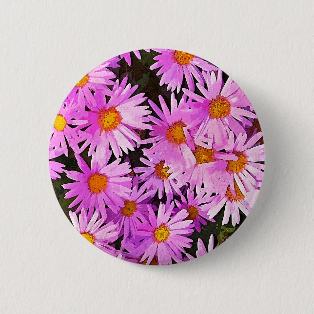 DAISIES 6 CM ROUND BADGE (Front)