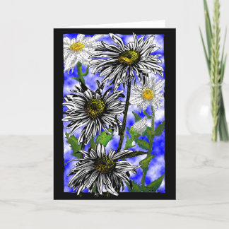 Daisies and blue sky thank you card